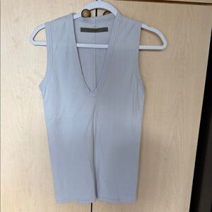 Enza Costa Light Gray V-Neck Tank Top